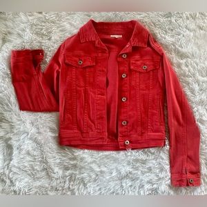 Gianni Bini Jean Jacket in Coral Size S